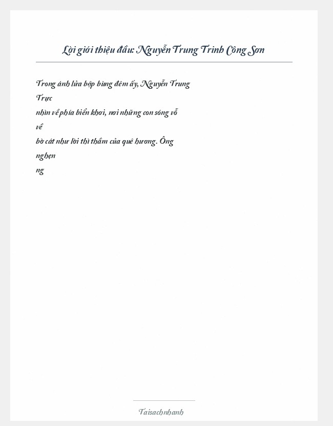 Trích đoạn Nguyễn Trung Trinh Công Sơn