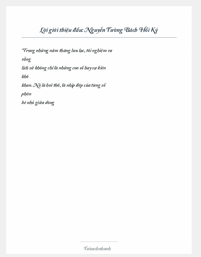 Trích đoạn Nguyễn Tường Bách Hồi Ký