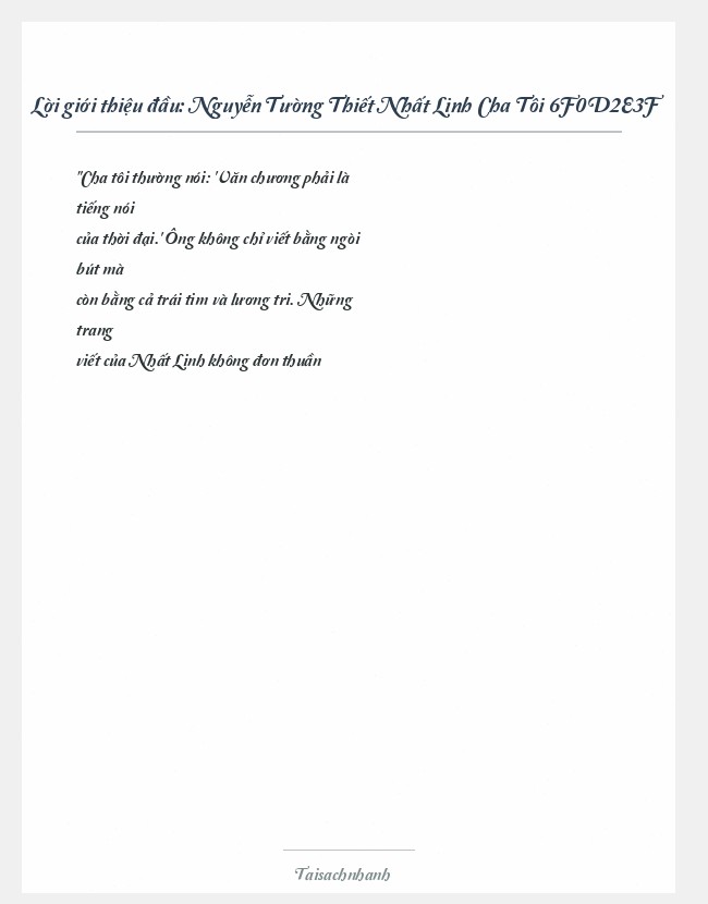 Trích đoạn Nguyễn Tường Thiết Nhất Linh Cha Tôi 6F0D2E3F