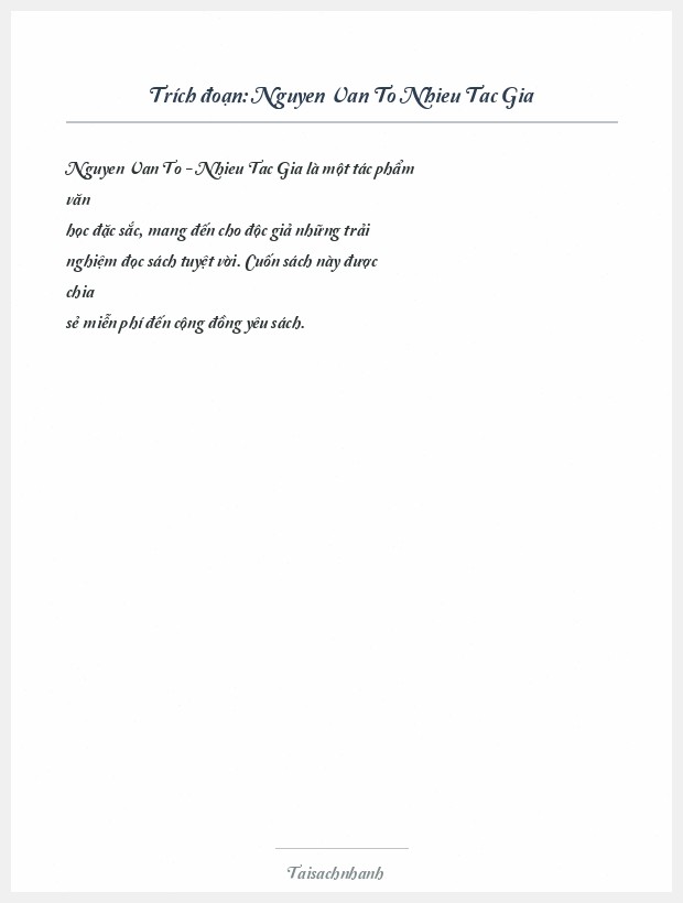 Trích đoạn Nguyen Van To Nhieu Tac Gia