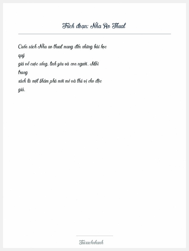 Trích đoạn Nha Ao Thuat