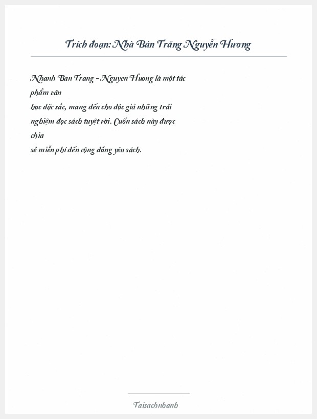 Trích đoạn Nhà Bán Trăng Nguyễn Hương