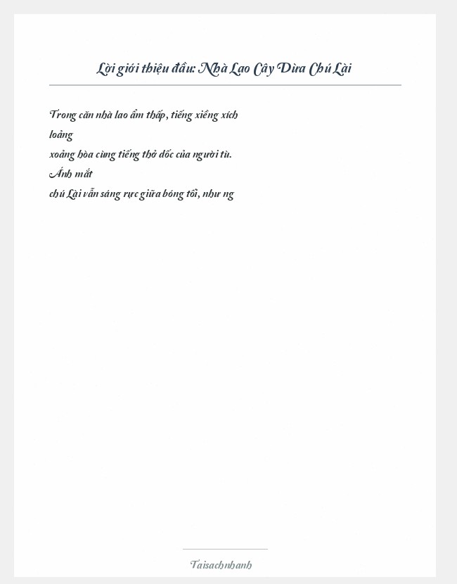 Trích đoạn Nhà Lao Cây Dừa Chú Lài