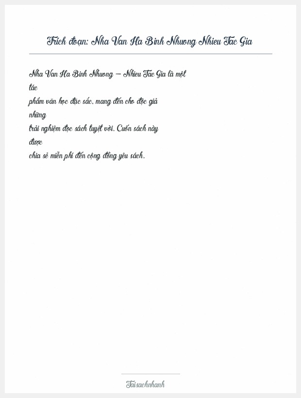 Trích đoạn Nha Van Ha Binh Nhuong Nhieu Tac Gia