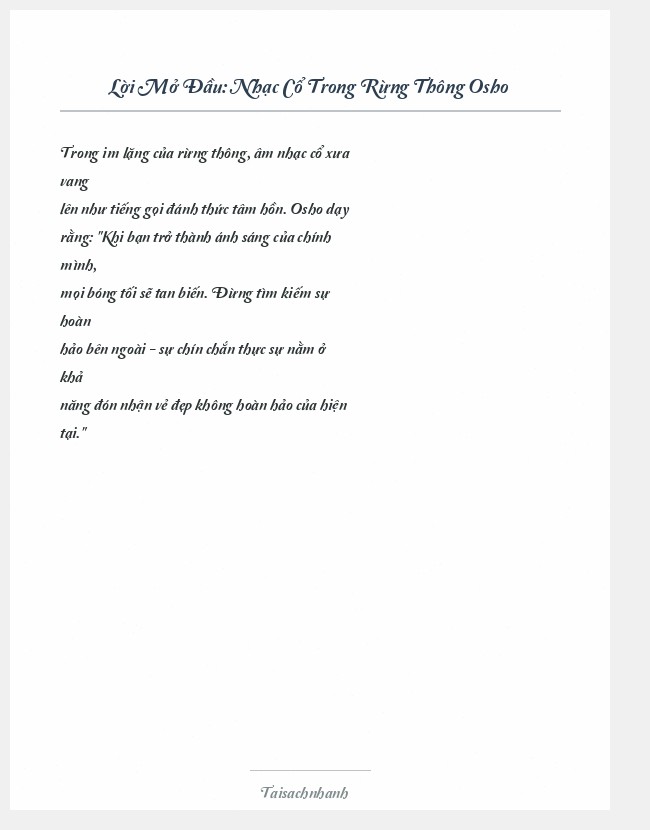 Trích đoạn Nhạc Cổ Trong Rừng Thông Osho