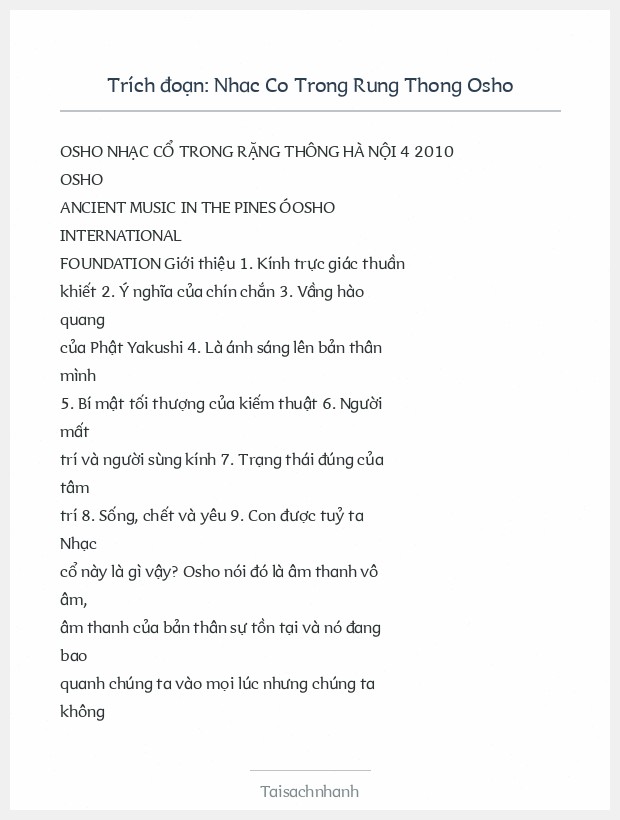 Trích đoạn Nhac Co Trong Rung Thong Osho