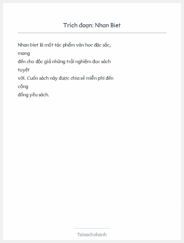 Trích đoạn Nhan Biet