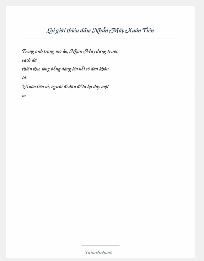 Trích đoạn Nhẫn Mây Xuân Tiên