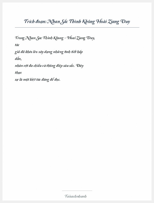 Trích đoạn Nhan Sắc Thình Không Hoài Ziang Duy