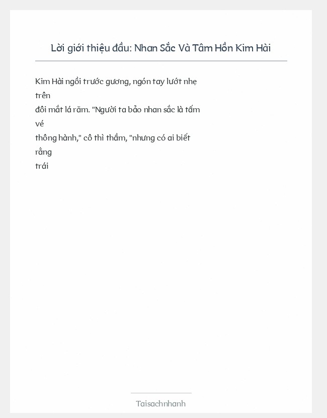 Trích đoạn Nhan Sắc Và Tâm Hồn Kim Hài