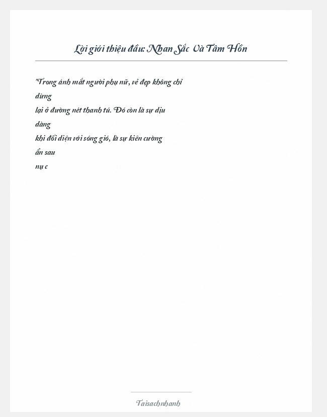 Trích đoạn Nhan Sắc Và Tâm Hồn