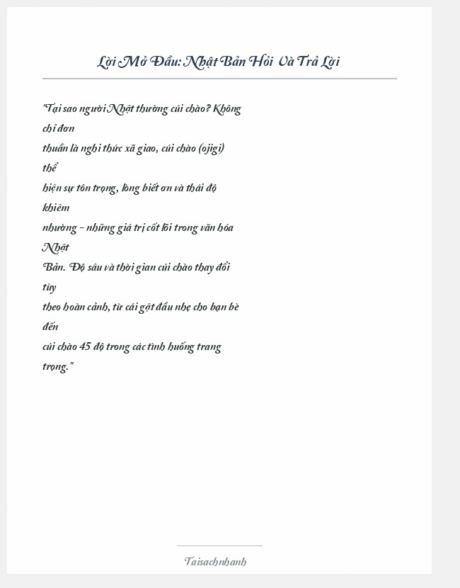 Trích đoạn Nhật Bản Hỏi Và Trả Lời