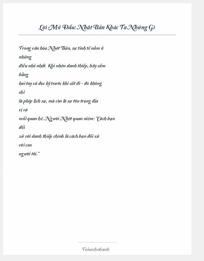 Trích đoạn Nhật Bản Khác Ta Những Gì