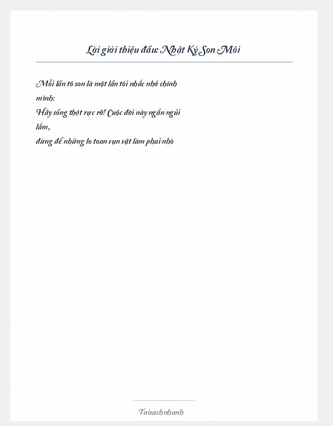 Trích đoạn Nhật Ký Son Môi