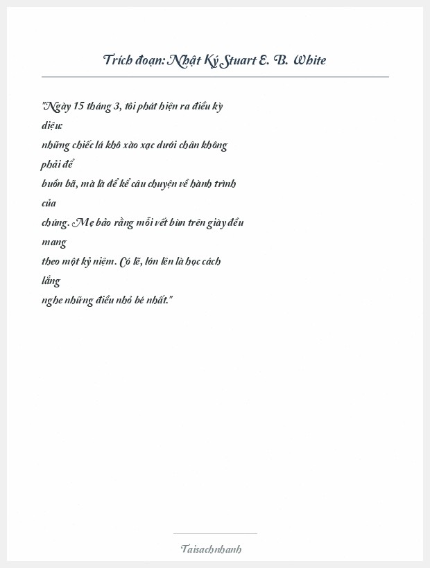 Trích đoạn Nhật Ký Stuart E. B. White