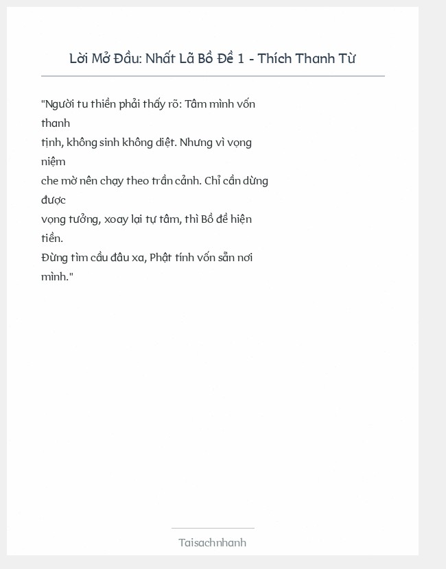 Trích đoạn Nhất Lã Bồ Đề 1 - Thích Thanh Từ