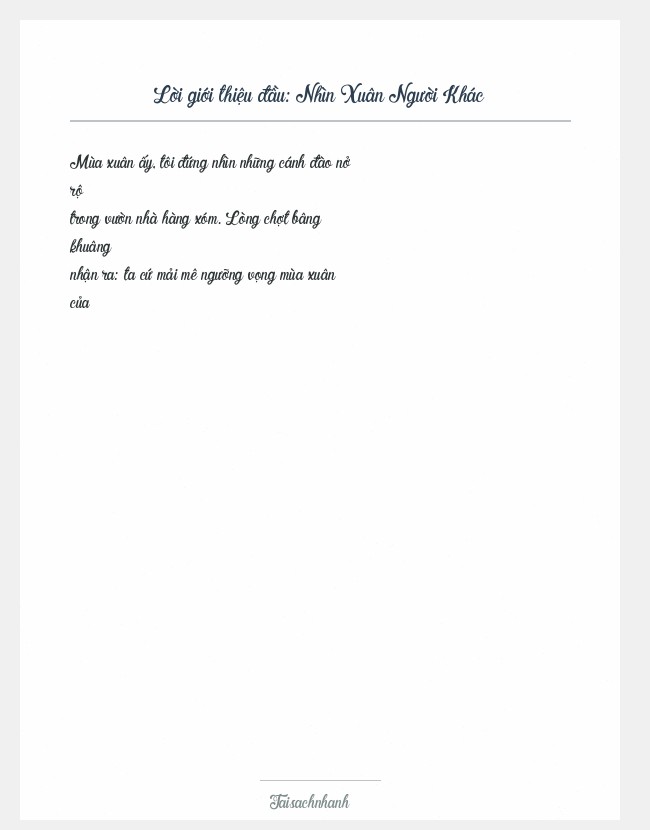 Trích đoạn Nhìn Xuân Người Khác