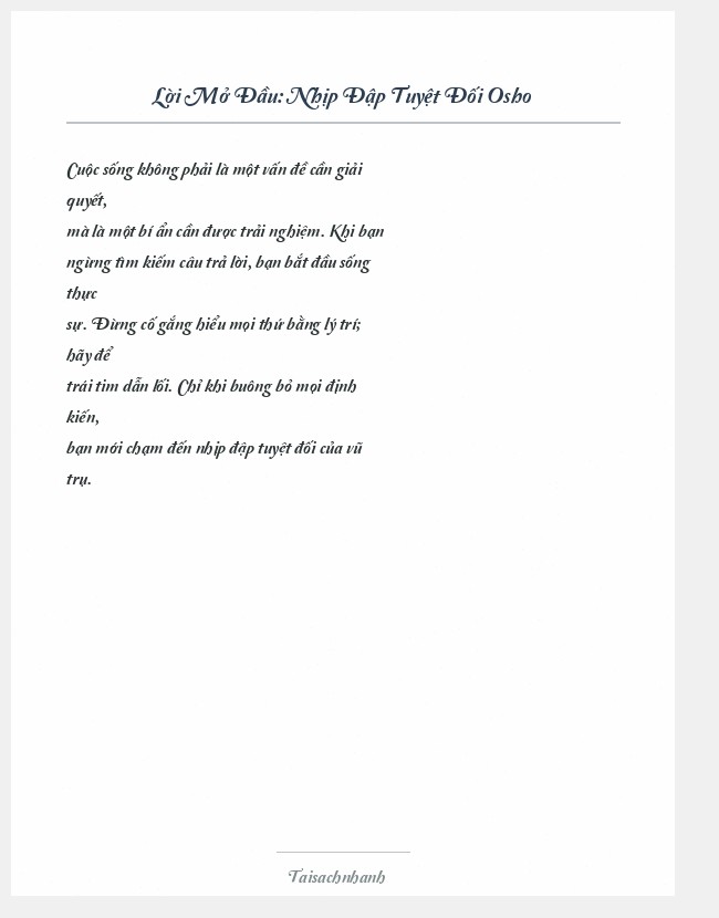 Trích đoạn Nhịp Đập Tuyệt Đối Osho