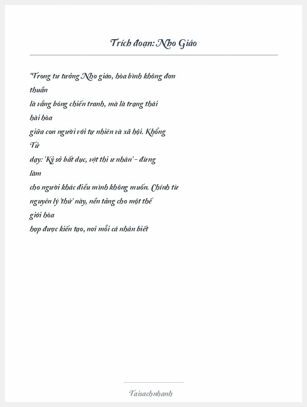Trích đoạn Nho Giáo