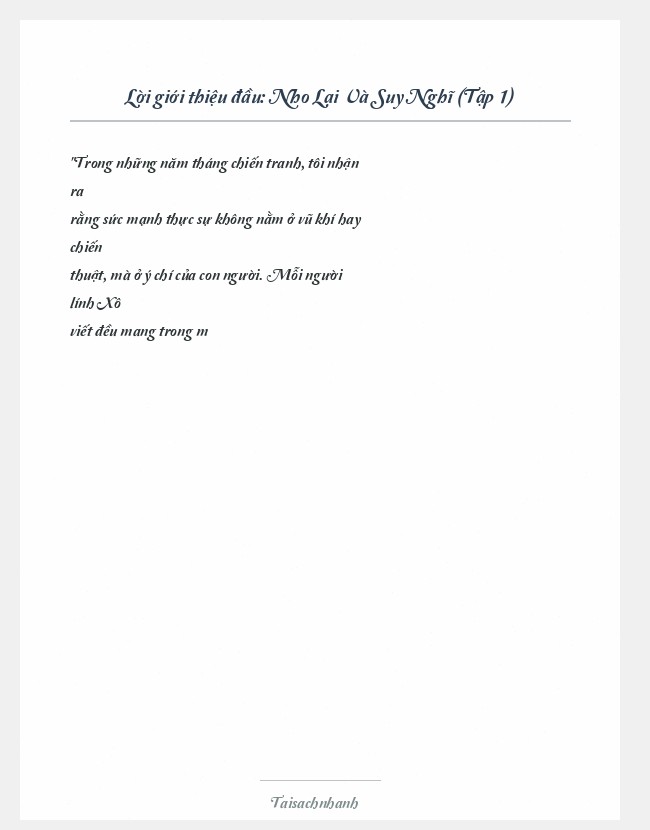 Trích đoạn Nho Lại Và Suy Nghĩ (Tập 1)