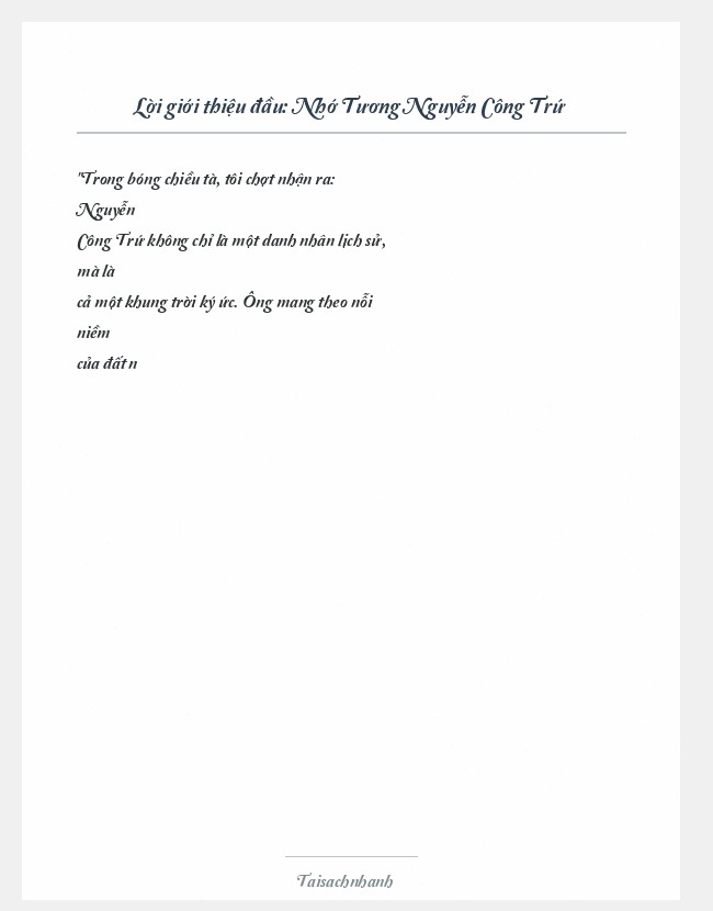 Trích đoạn Nhớ Tương Nguyễn Công Trứ