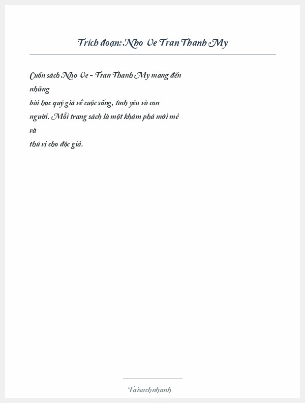 Trích đoạn Nho Ve Tran Thanh My