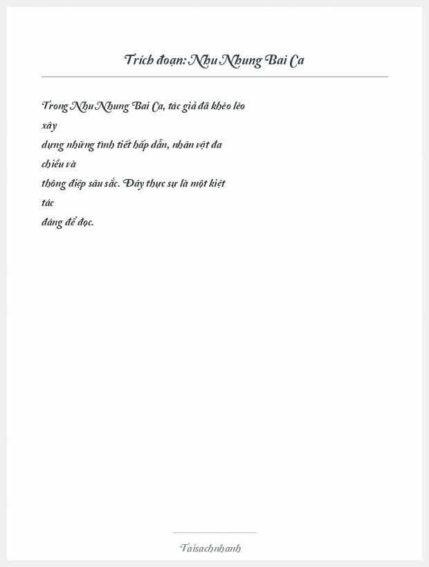 Trích đoạn Nhu Nhung Bai Ca