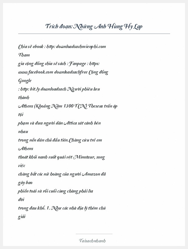 Trích đoạn Những Anh Hùng Hy Lạp