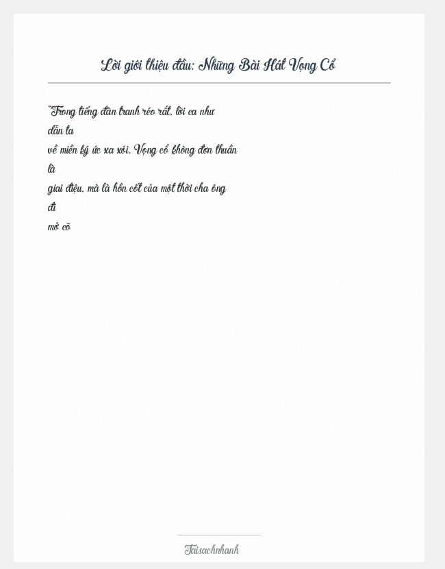 Trích đoạn Những Bài Hát Vọng Cổ