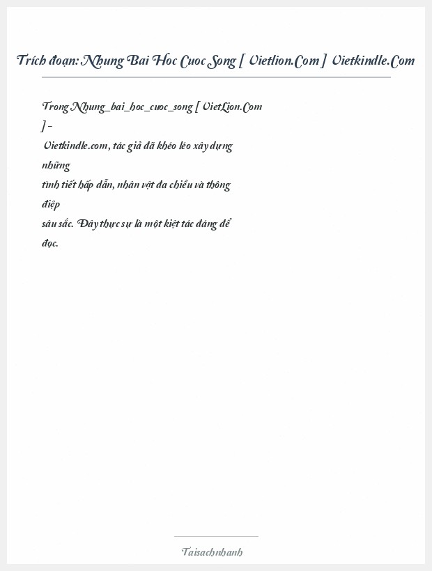 Trích đoạn Nhung Bai Hoc Cuoc Song [ Vietlion.Com ] Vietkindle.Com