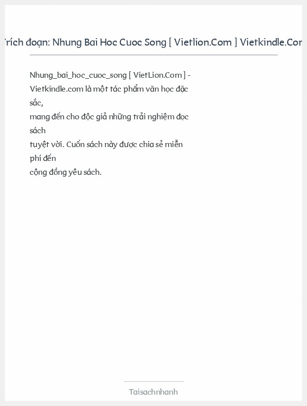 Trích đoạn Nhung Bai Hoc Cuoc Song [ Vietlion.Com ] Vietkindle.Com