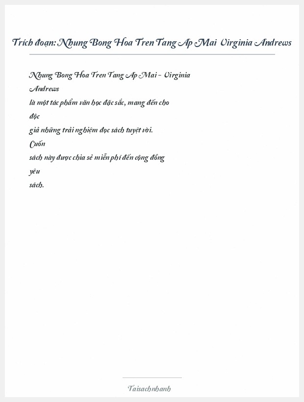 Trích đoạn Nhung Bong Hoa Tren Tang Ap Mai Virginia Andrews