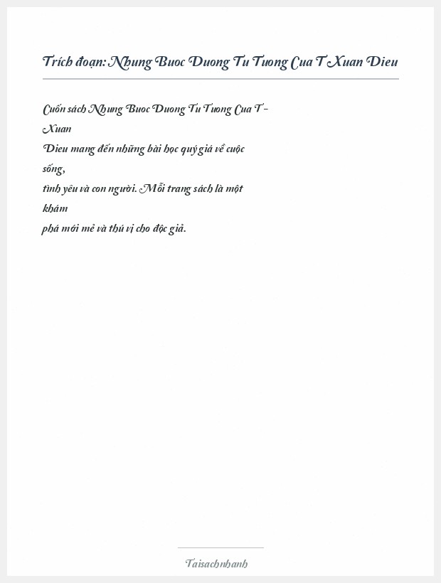 Trích đoạn Nhung Buoc Duong Tu Tuong Cua T Xuan Dieu