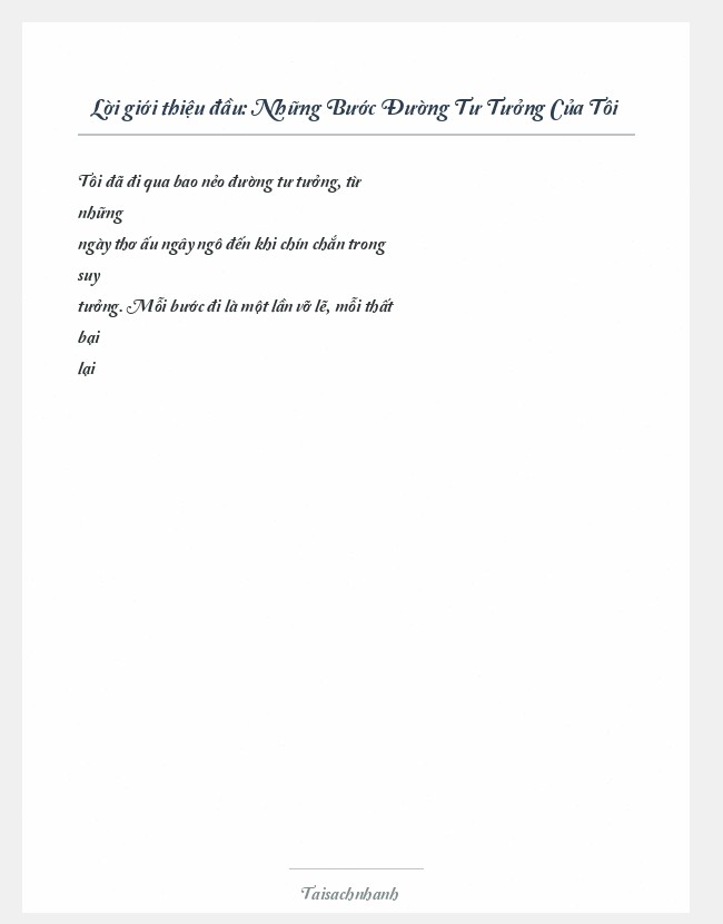 Trích đoạn Những Bước Đường Tư Tưởng Của Tôi