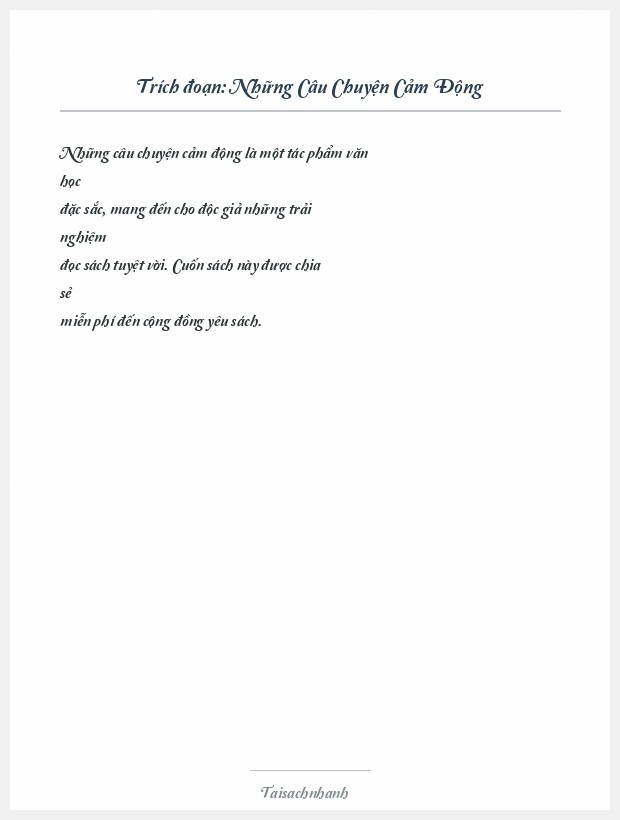 Trích đoạn Những Câu Chuyện Cảm Động