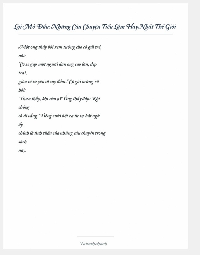 Trích đoạn Những Câu Chuyện Tiếu Lâm Hay Nhất Thế Giới