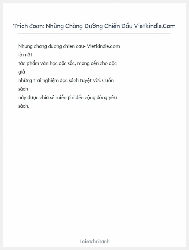 Trích đoạn Những Chặng Đường Chiến Đấu Vietkindle.Com
