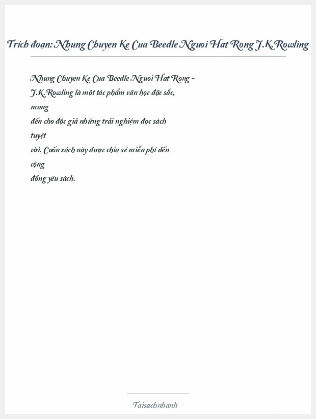 Trích đoạn Nhung Chuyen Ke Cua Beedle Nguoi Hat Rong J.K.Rowling