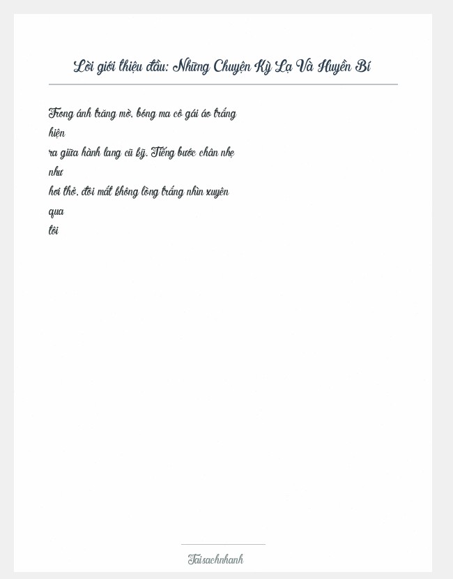 Trích đoạn Những Chuyện Kỳ Lạ Và Huyền Bí