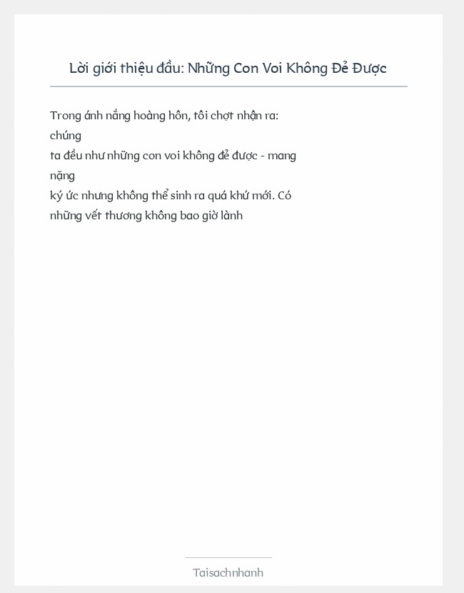 Trích đoạn Những Con Voi Không Đẻ Được