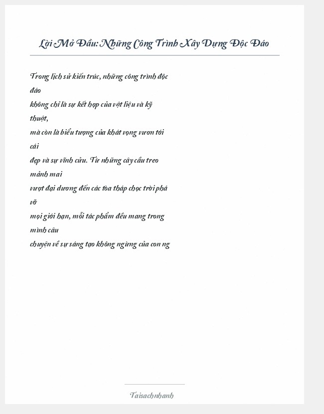 Trích đoạn Những Công Trình Xây Dựng Độc Đáo