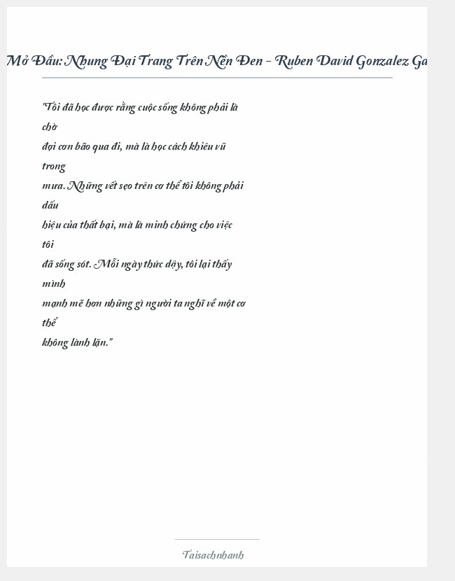 Trích đoạn Nhung Đại Trang Trên Nền Đen - Ruben David Gonzalez Gallego