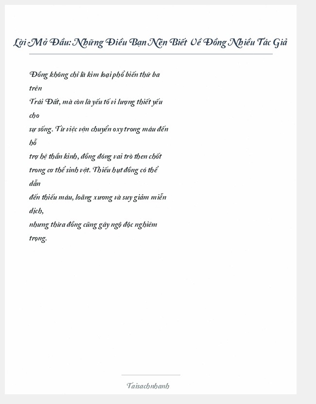 Trích đoạn Những Điều Bạn Nên Biết Về Đồng Nhiều Tác Giả