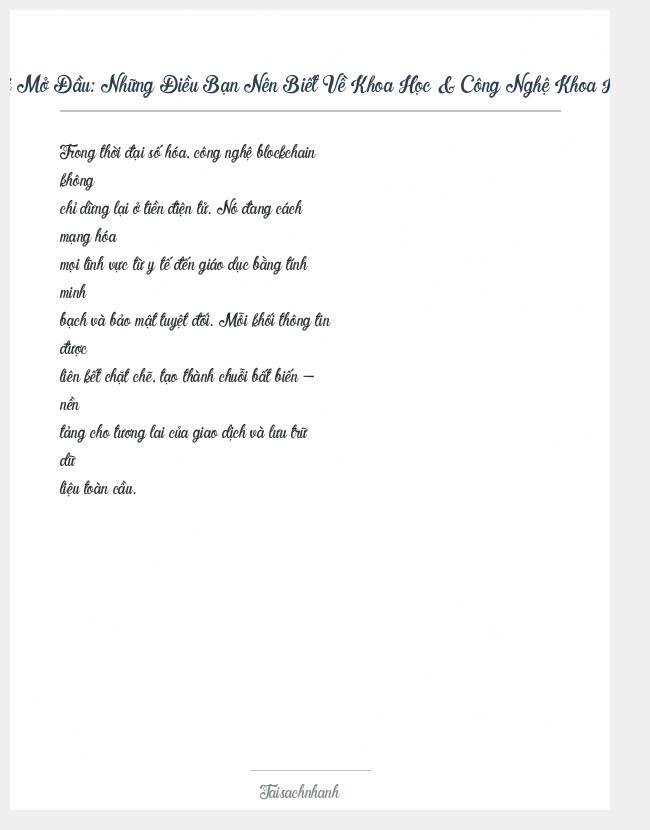 Trích đoạn Những Điều Bạn Nên Biết Về Khoa Học & Công Nghệ Khoa Học