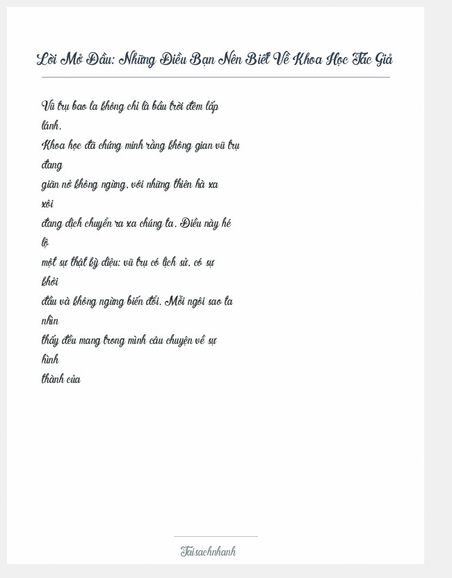 Trích đoạn Những Điều Bạn Nên Biết Về Khoa Học Tác Giả