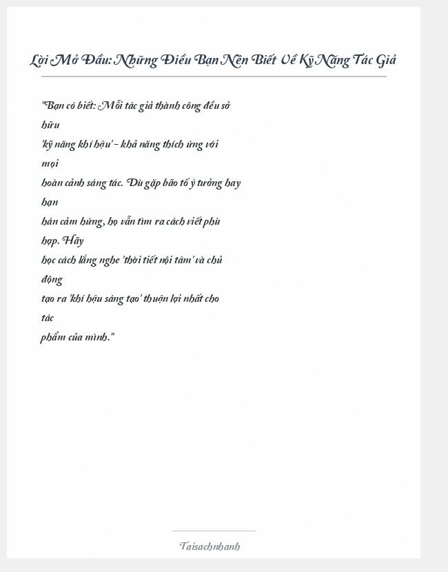 Trích đoạn Những Điều Bạn Nên Biết Về Kỹ Năng Tác Giả