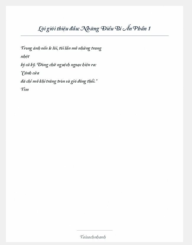 Trích đoạn Những Điều Bí Ẩn Phần 1