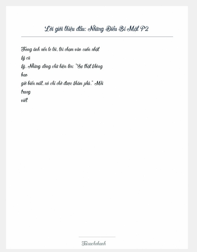 Trích đoạn Những Điều Bí Mật P2