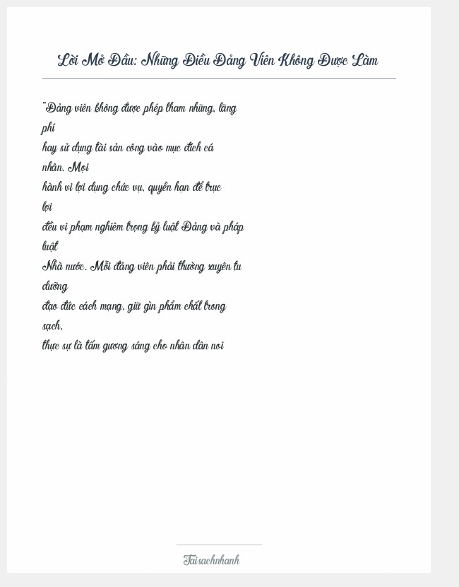 Trích đoạn Những Điều Đảng Viên Không Được Làm