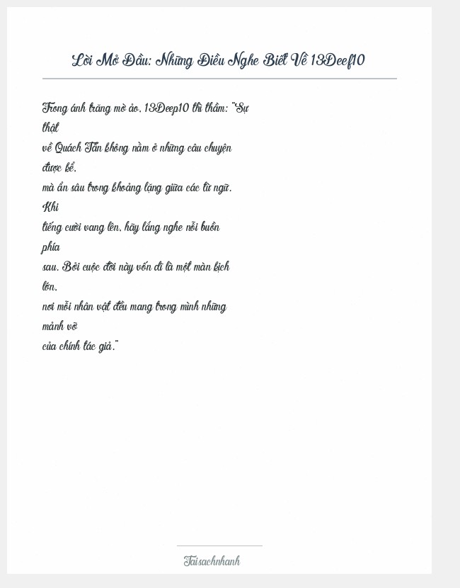 Trích đoạn Những Điều Nghe Biết Về 13Deef10